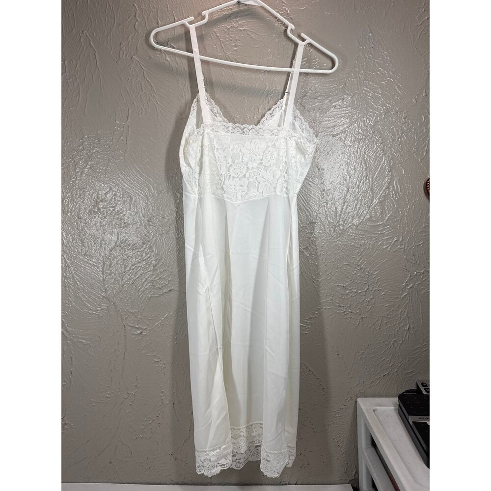 Vintage Val Mode Slip Wonder Val White Lace Bust White Womens Tall Size 34‎ - Picture 2 of 5